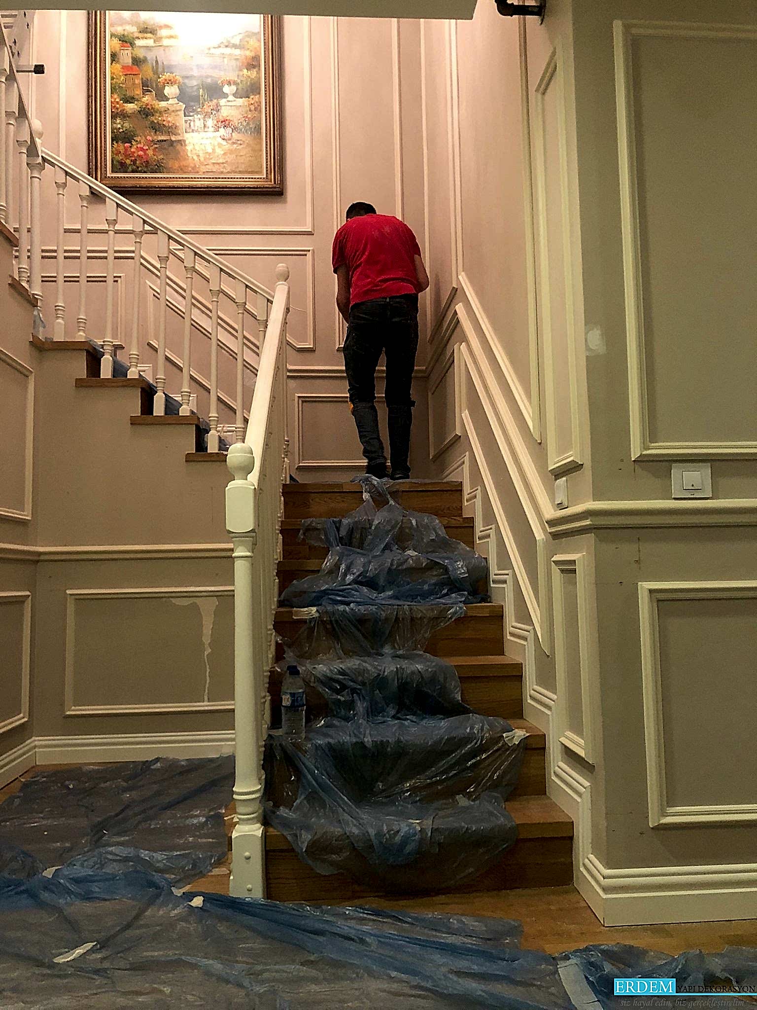 Merdiven Poli�retan Duvar ��ta Uygulamas�