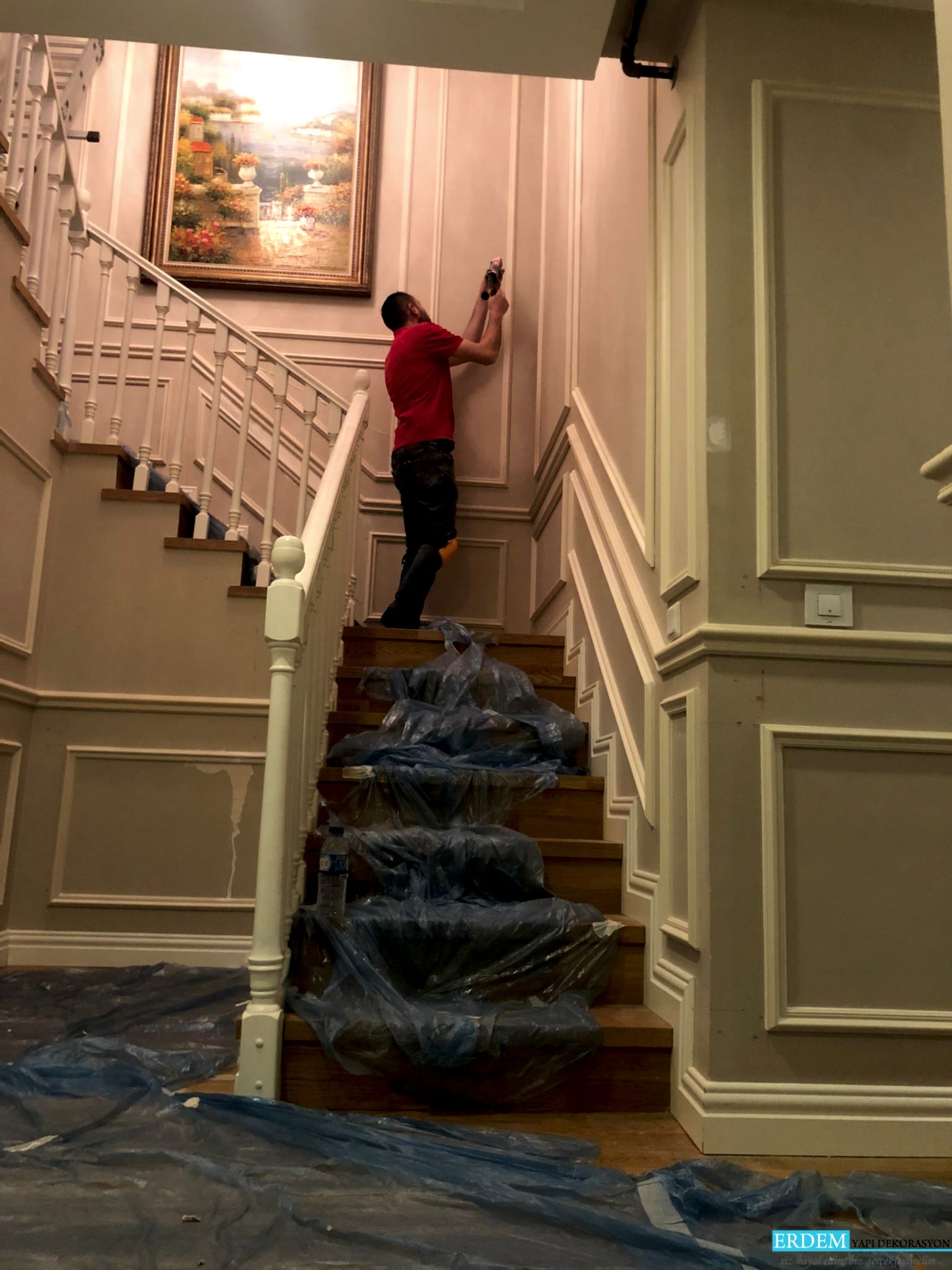 Merdiven Poli�retan Duvar ��ta Uygulamas�