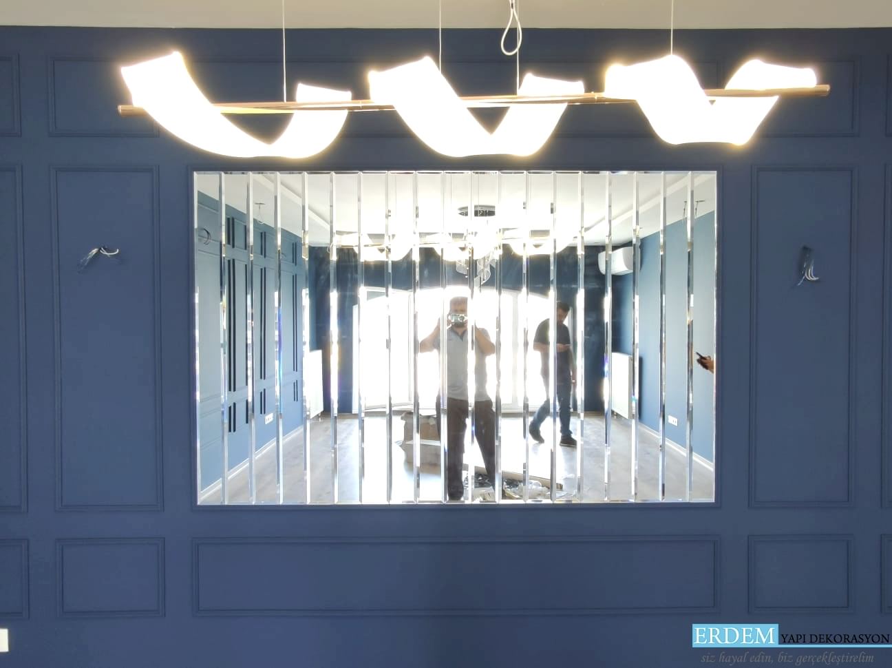 Antrasit Renk Salon Duvar ��tas� Uygulamas�