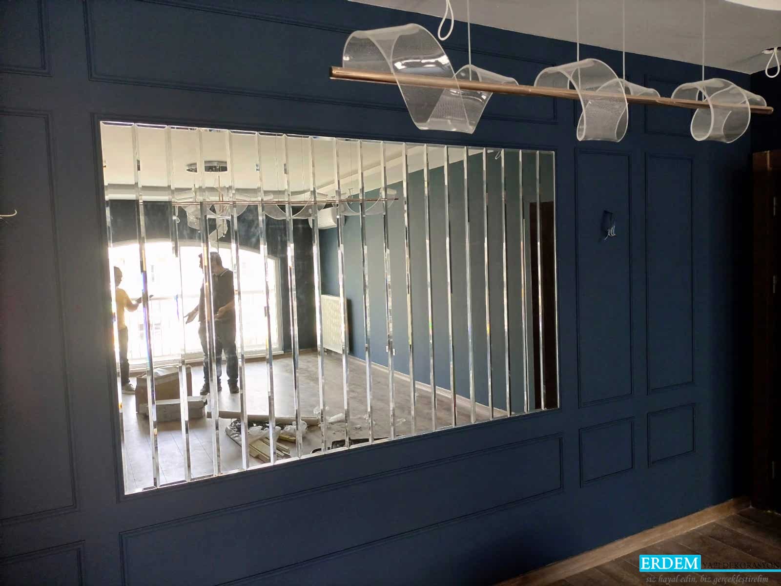 Antrasit Renk Salon Duvar ��tas� Uygulamas�