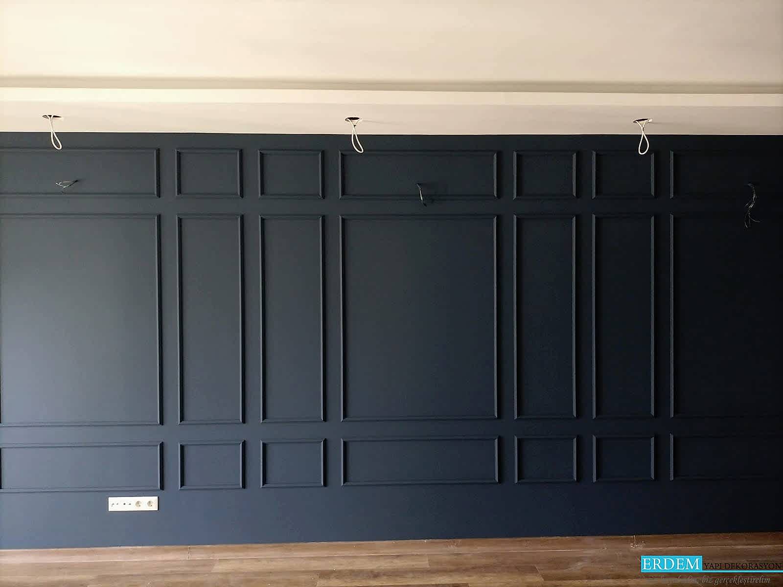Antrasit Renk Salon Duvar ��tas� Uygulamas�