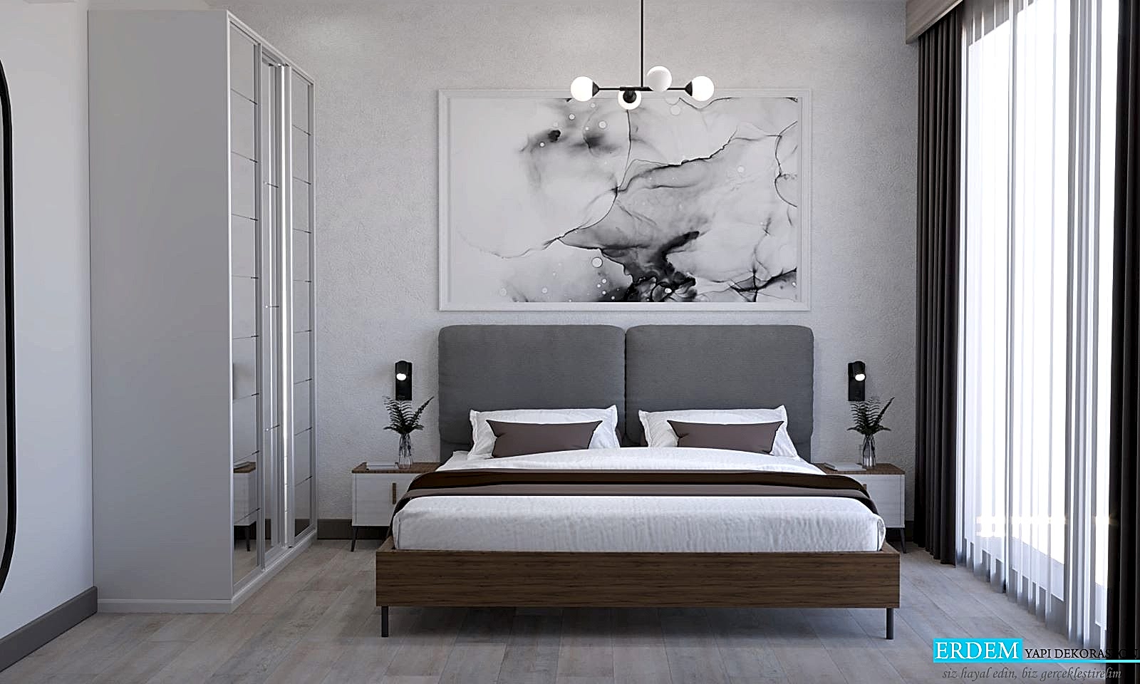 Yatak Odas� duvar ��tas� uygulama